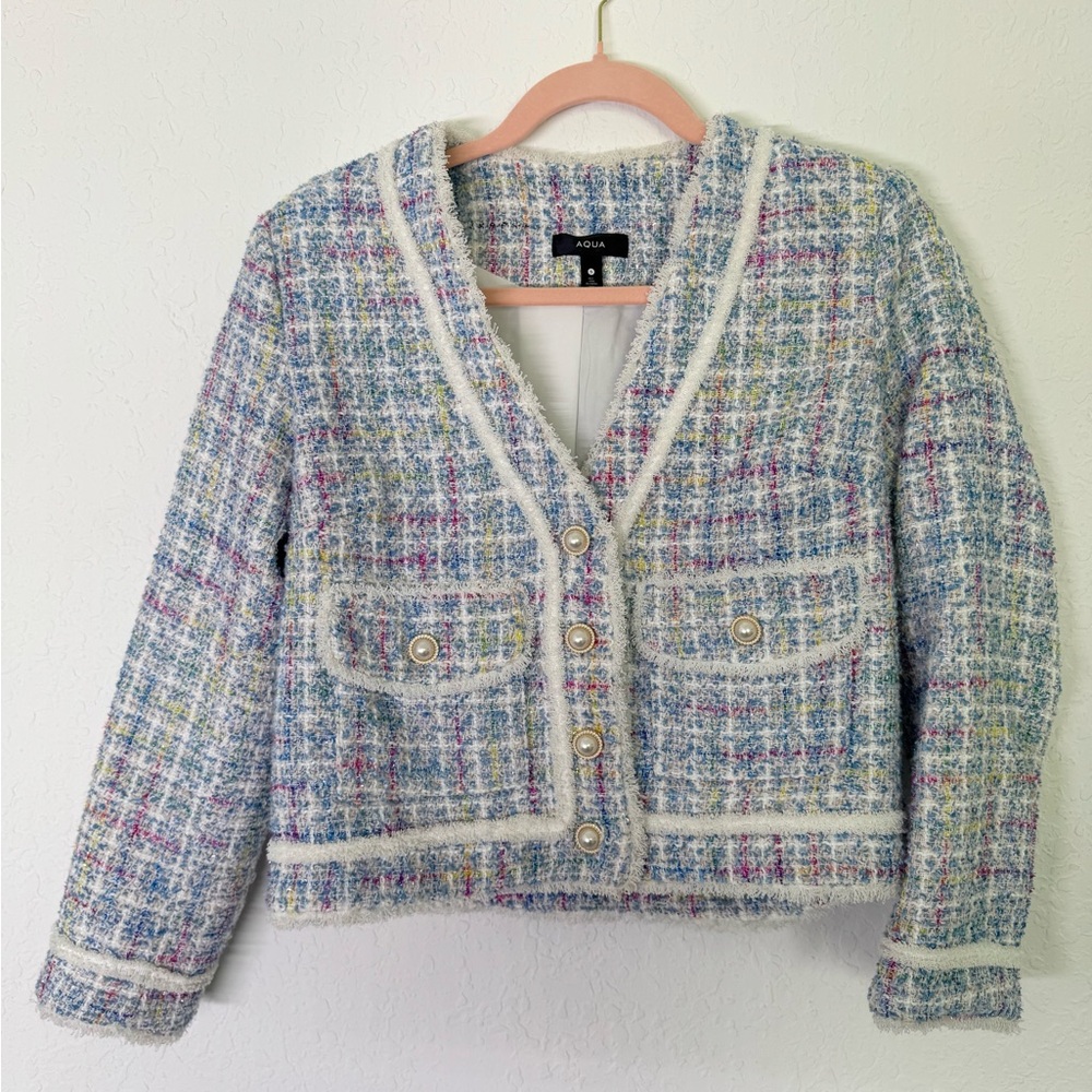 AQUA Multicolor Tweed Blazer
